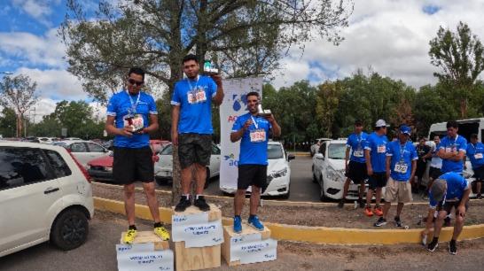 Colaboradores de la Planta Potabilizadora El Realito en San Luis Potosí México premiación el Maratón Tangamanga. Aqualia México